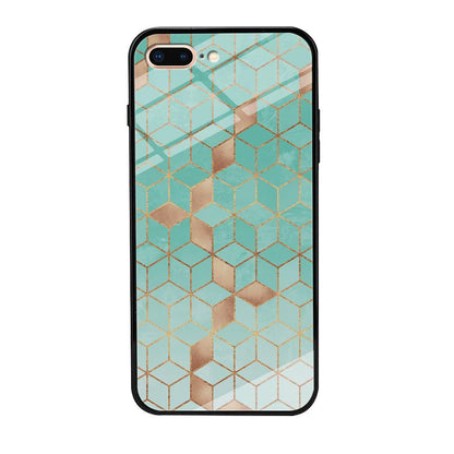 Mosaic Square Blue Phase iPhone 8 Plus Case-Oxvistore