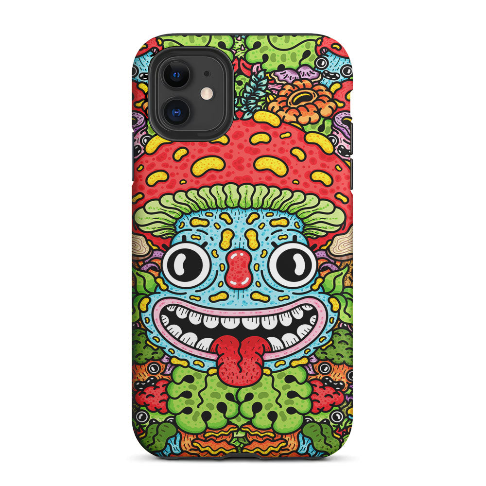 Mushroom Face Doodle 2 in 1 Tough Phone Case