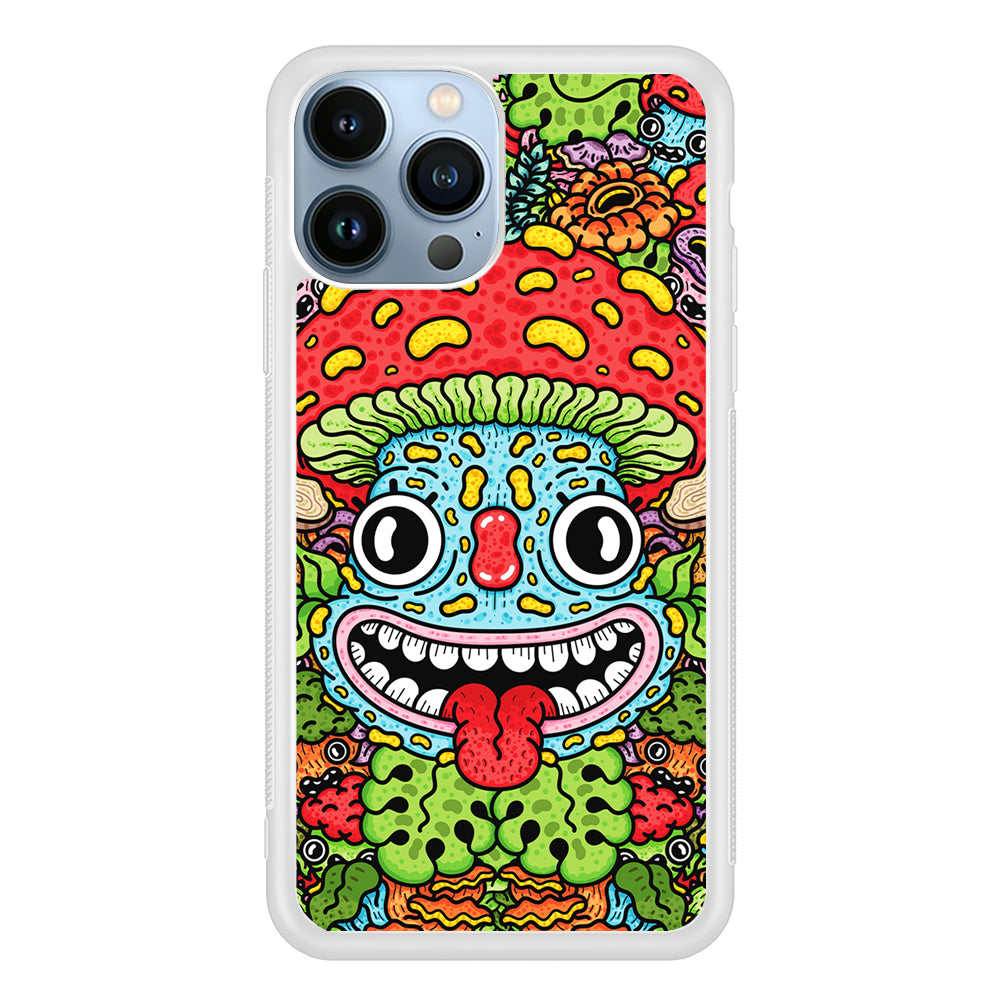 Mushroom Face Doodle 2D Rubber Phone Case