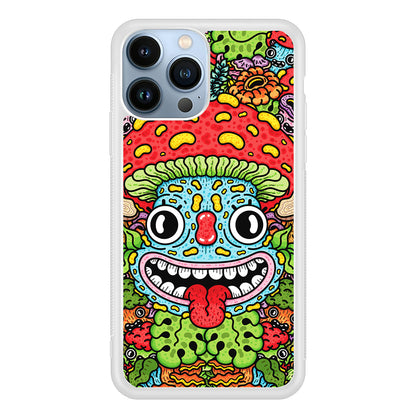 Mushroom Face Doodle 2D Rubber Phone Case