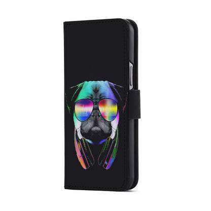 Music Love Pug DJ Flip Wallet Phone Case