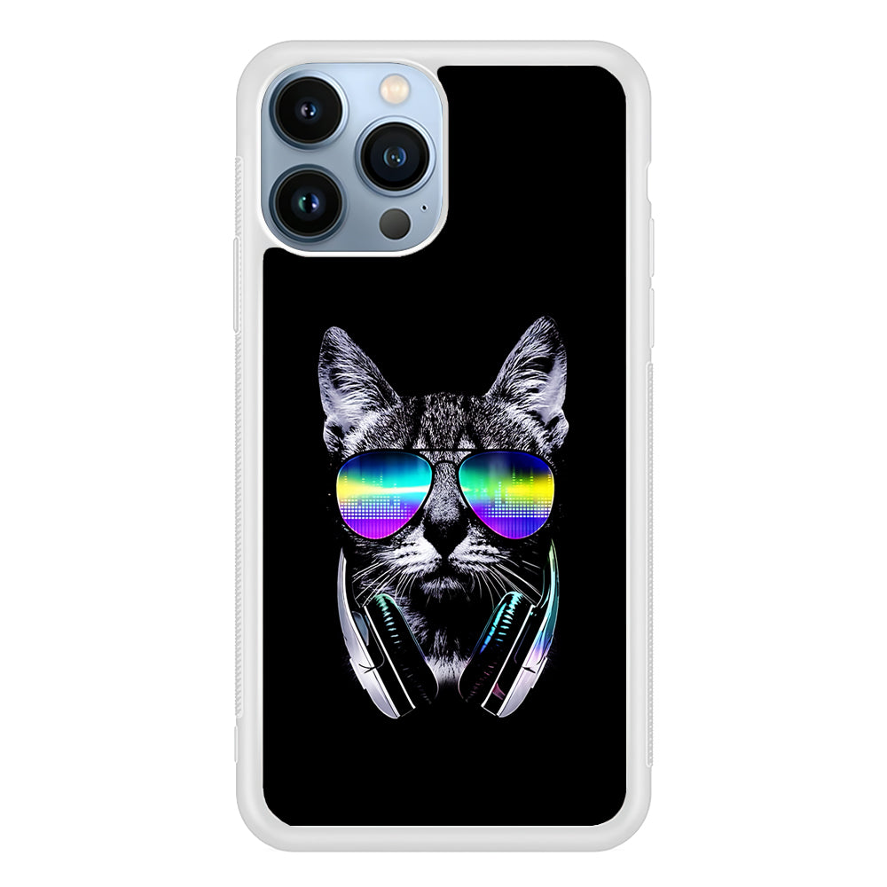 Music Lover Cat DJ 2D Rubber Phone Case