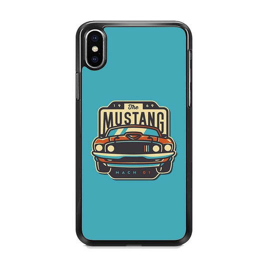 Mustang Mach 01 iPhone XS MAX Case-Rubber Black (2D Case)-Oxvistore