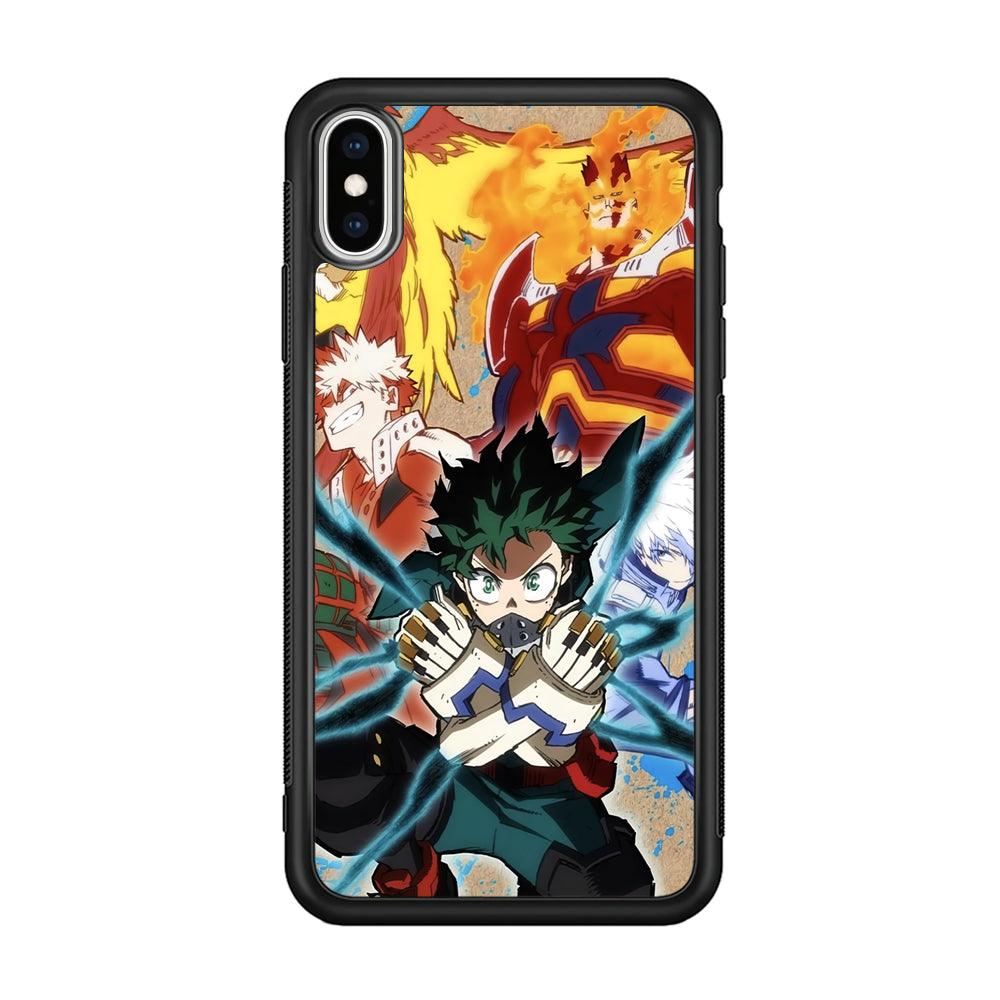 My Hero Academia Black Lightning iPhone XS Case-Rubber Black (2D Case)-Oxvistore