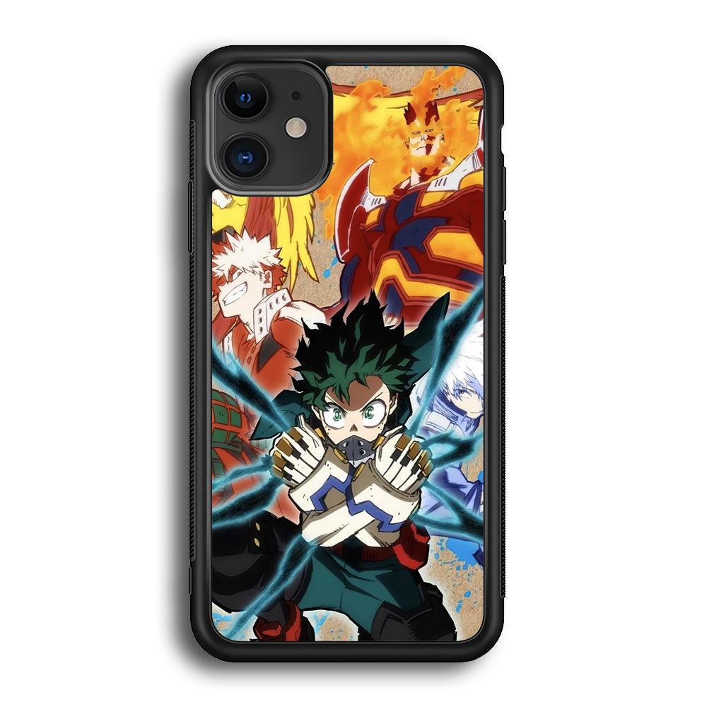 My Hero Academia Black Lightning iPhone 12 Case-Rubber Black (2D Case)-Oxvistore