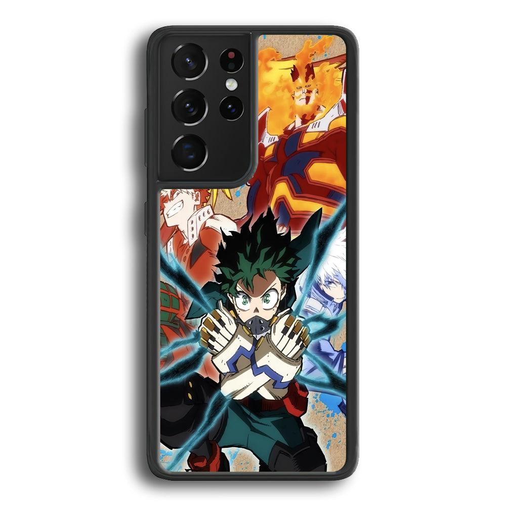 My Hero Academia Black Lightning Samsung Galaxy S21 Ultra Case-Rubber Black (2D Case)-Oxvistore