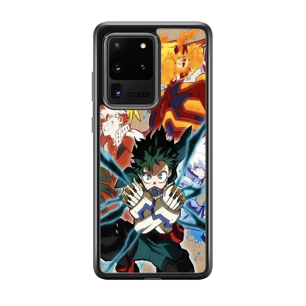 My Hero Academia Black Lightning Samsung Galaxy S20 Ultra Case-Rubber Black (2D Case)-Oxvistore