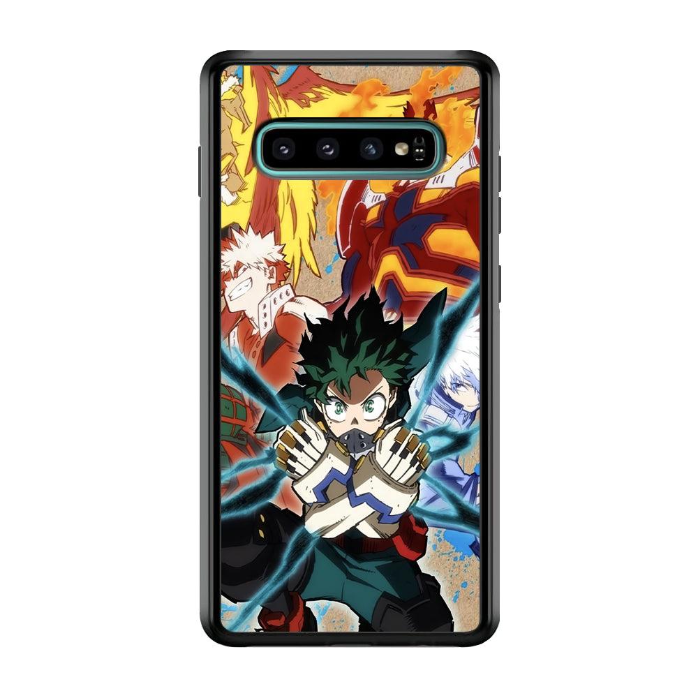 My Hero Academia Black Lightning Samsung Galaxy S10 Case-Rubber Black (2D Case)-Oxvistore