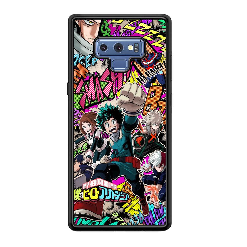 My Hero Academia Feel The Smash Samsung Galaxy Note 9 Case-Rubber Black (2D Case)-Oxvistore