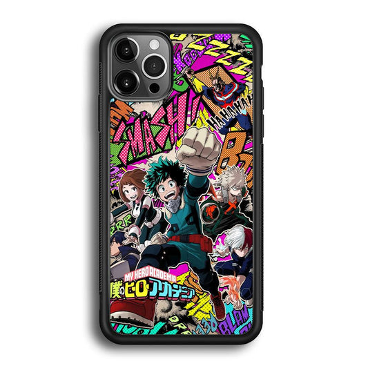 My Hero Academia Feel The Smash iPhone 12 Pro Case-Rubber Black (2D Case)-Oxvistore