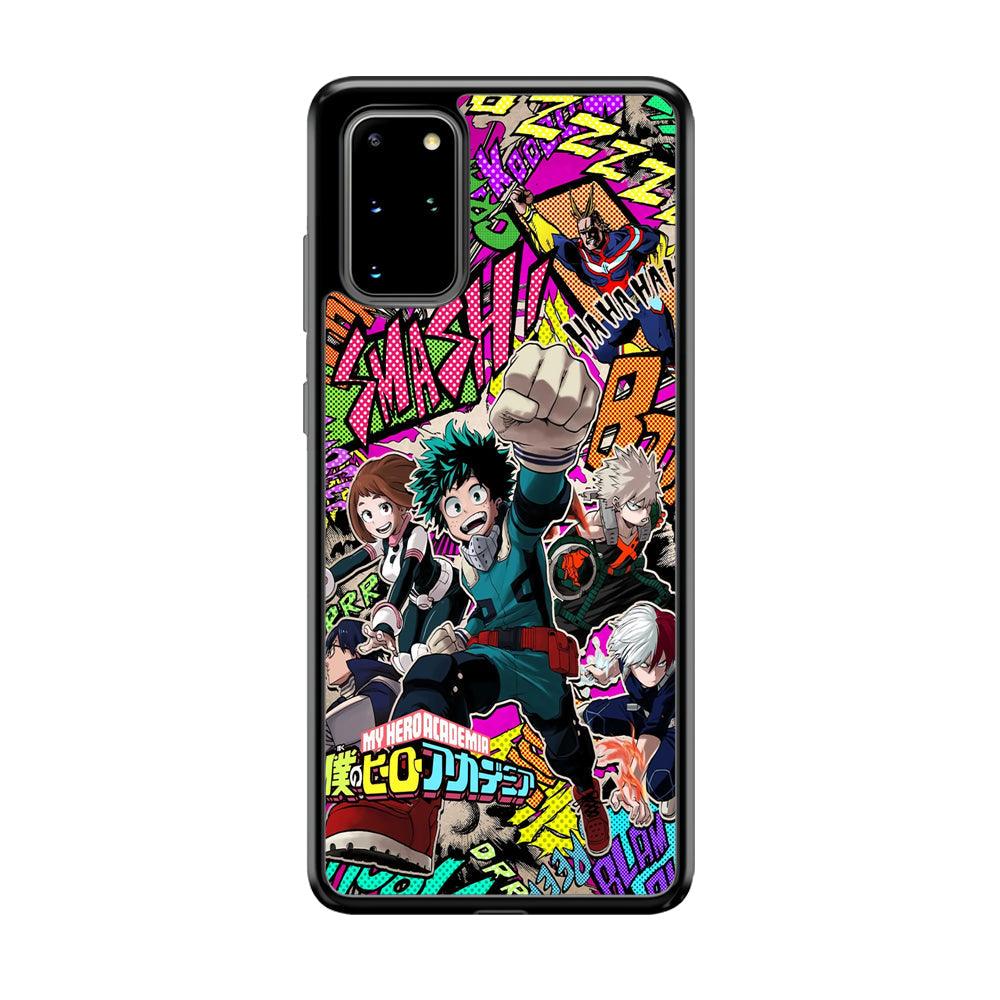 My Hero Academia Feel The Smash Samsung Galaxy S20 Plus Case-Rubber Black (2D Case)-Oxvistore