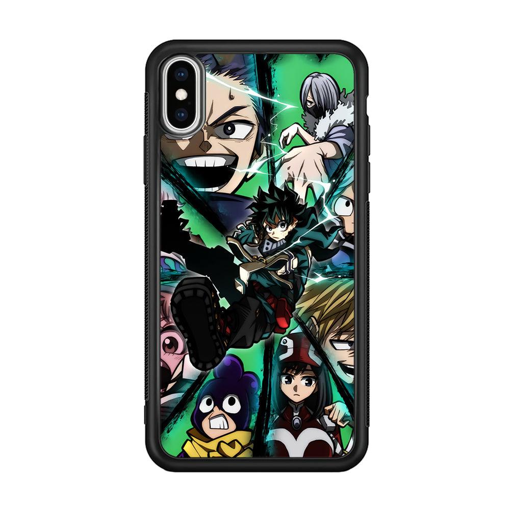My Hero Academia a Reason to Fight iPhone XS Case-Rubber Black (2D Case)-Oxvistore