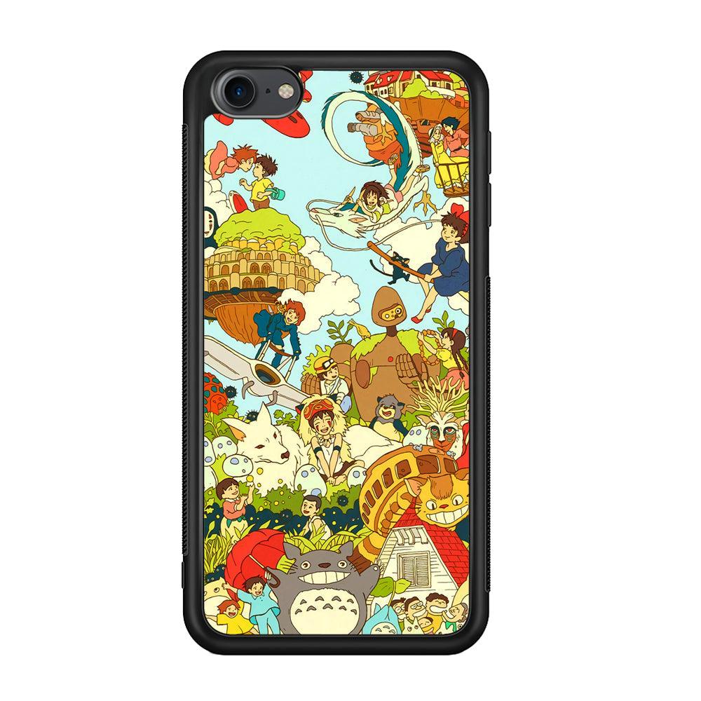 My Neighbor Totoro Family Playing Ground iPod Touch 6 Case-Rubber Black (2D Case)-Oxvistore