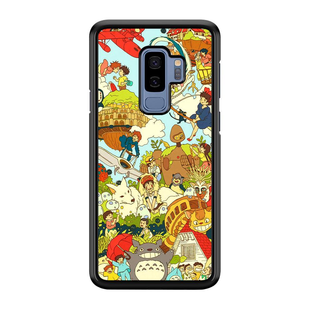My Neighbor Totoro Family Playing Ground Samsung Galaxy S9 Plus Case-Rubber Black (2D Case)-Oxvistore