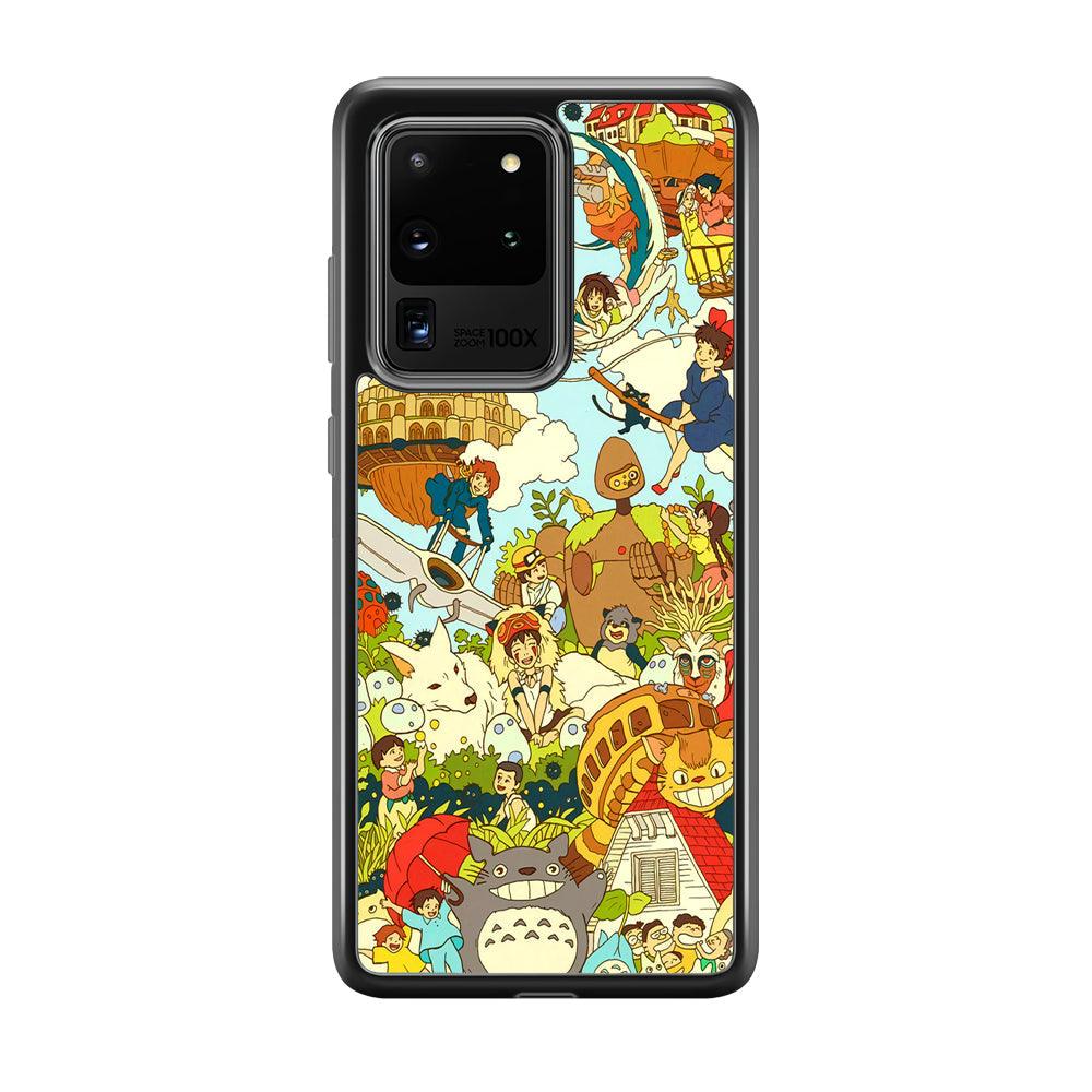My Neighbor Totoro Family Playing Ground Samsung Galaxy S20 Ultra Case-Rubber Black (2D Case)-Oxvistore