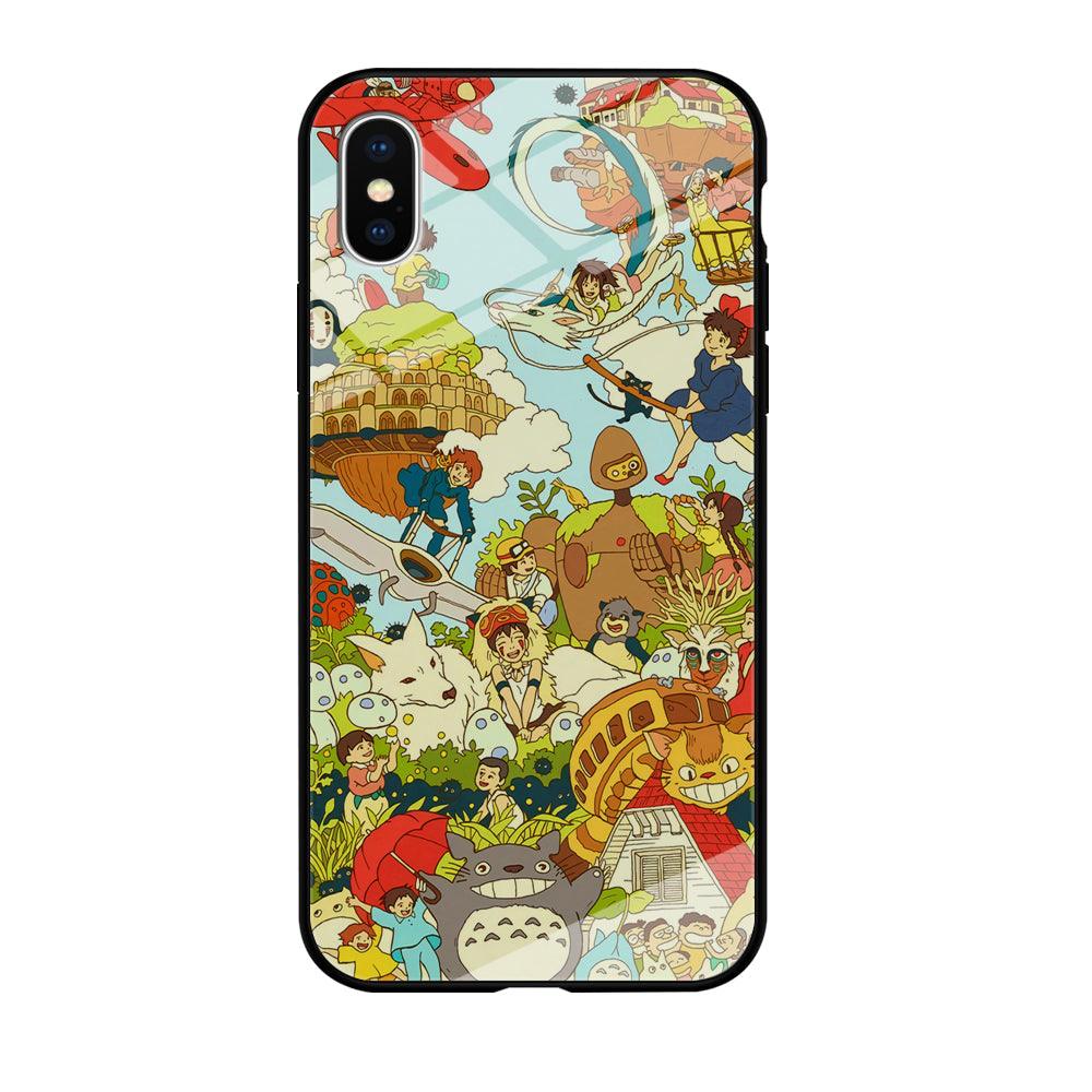 My Neighbor Totoro Family Playing Ground iPhone X Case-Oxvistore