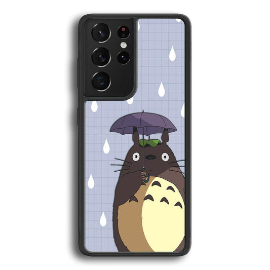My Neighbor Totoro Ups It Rain Samsung Galaxy S22 Ultra Case-Rubber Black (2D Case)-Oxvistore