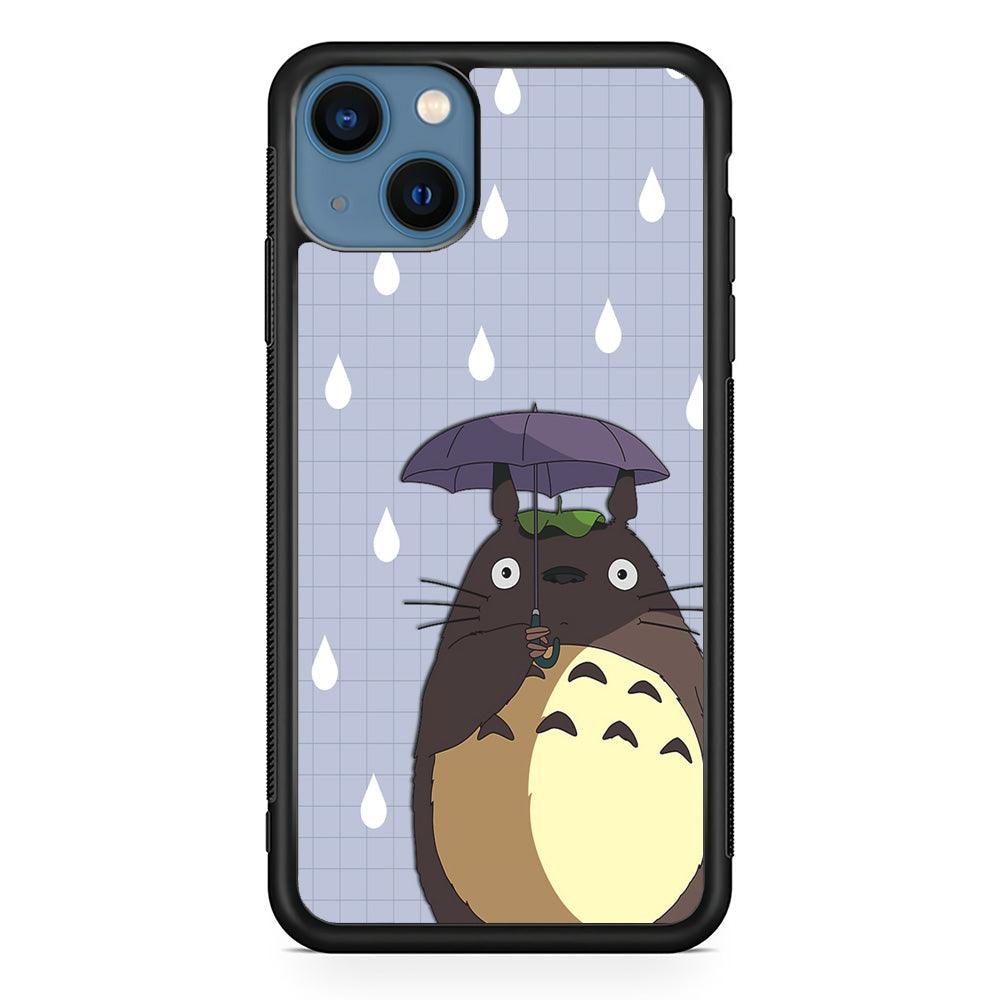 My Neighbor Totoro Ups It Rain iPhone 15 Case-Rubber Black (2D Case)-Oxvistore