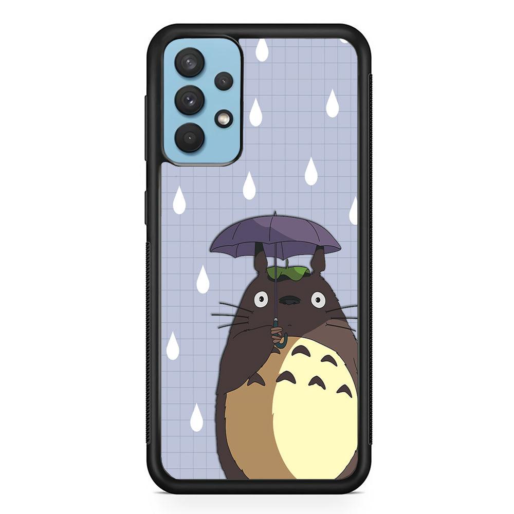 My Neighbor Totoro Ups It Rain Samsung Galaxy A32 Case-Rubber Black (2D Case)-Oxvistore