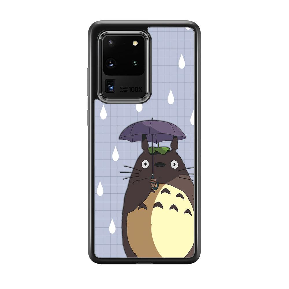 My Neighbor Totoro Ups It Rain Samsung Galaxy S20 Ultra Case-Rubber Black (2D Case)-Oxvistore