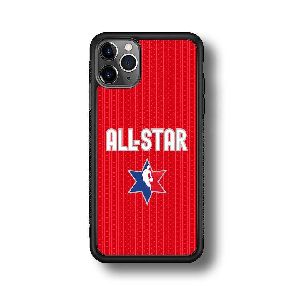 NBA All Star Red Star iPhone 11 Pro Max Case-Rubber Black (2D Case)-Oxvistore