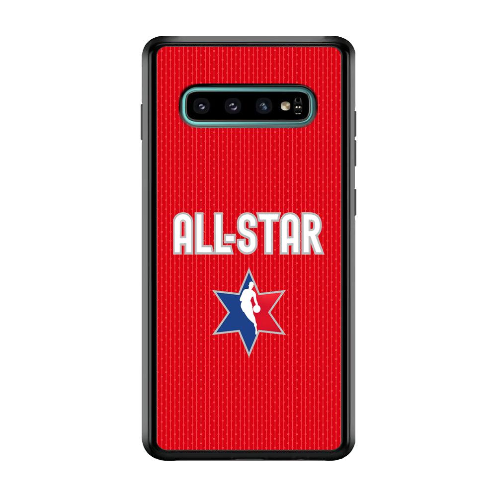 NBA All Star Red Star Samsung Galaxy S10 Plus Case-Rubber Black (2D Case)-Oxvistore