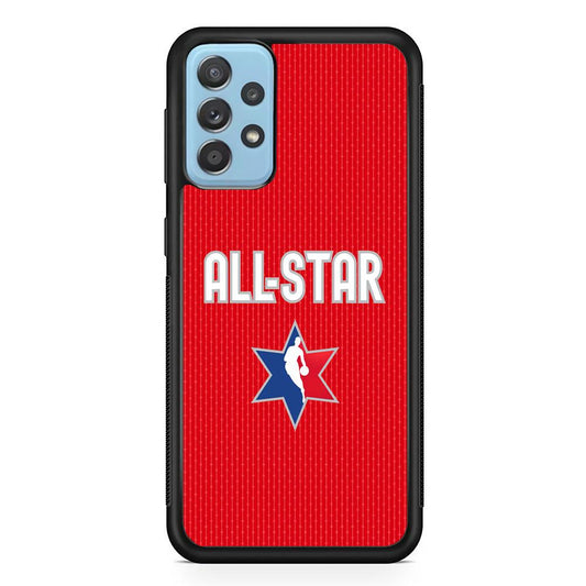 NBA All Star Red Star Samsung Galaxy A72 Case-Rubber Black (2D Case)-Oxvistore