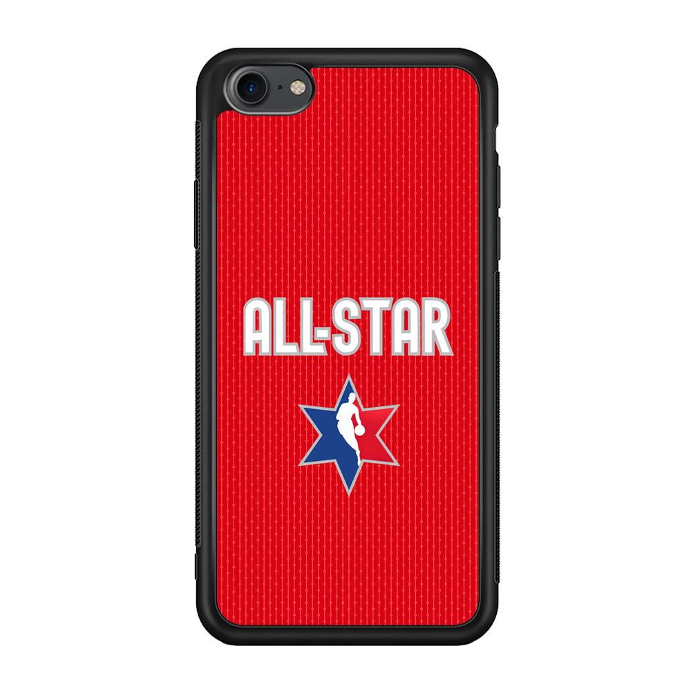 NBA All Star Red Star iPhone 7 Case-Rubber Black (2D Case)-Oxvistore
