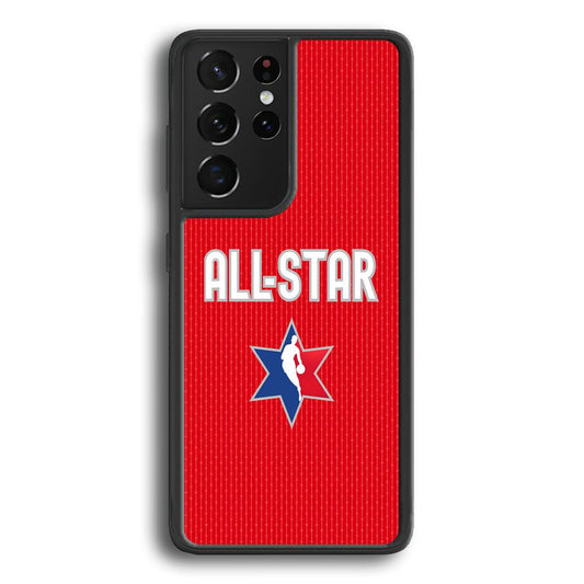 NBA All Star Red Star Samsung Galaxy S22 Ultra Case-Rubber Black (2D Case)-Oxvistore
