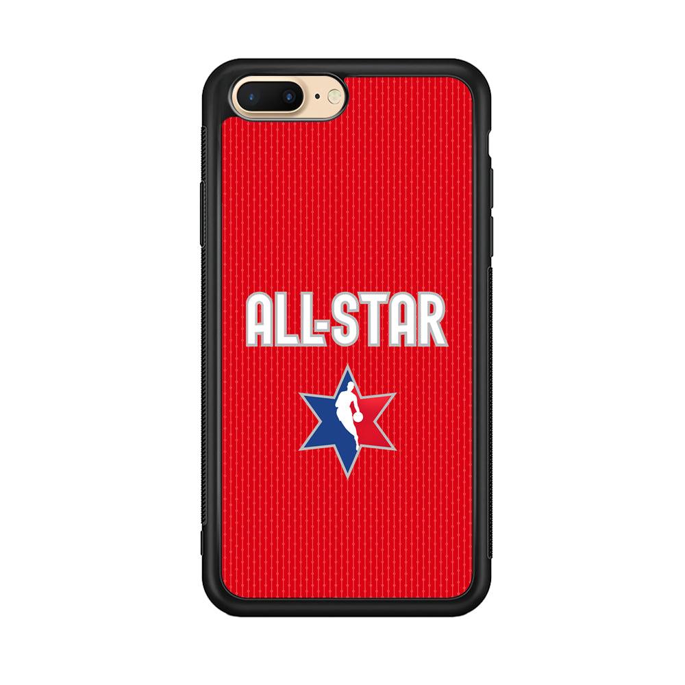 NBA All Star Red Star iPhone 7 Plus Case-Rubber Black (2D Case)-Oxvistore