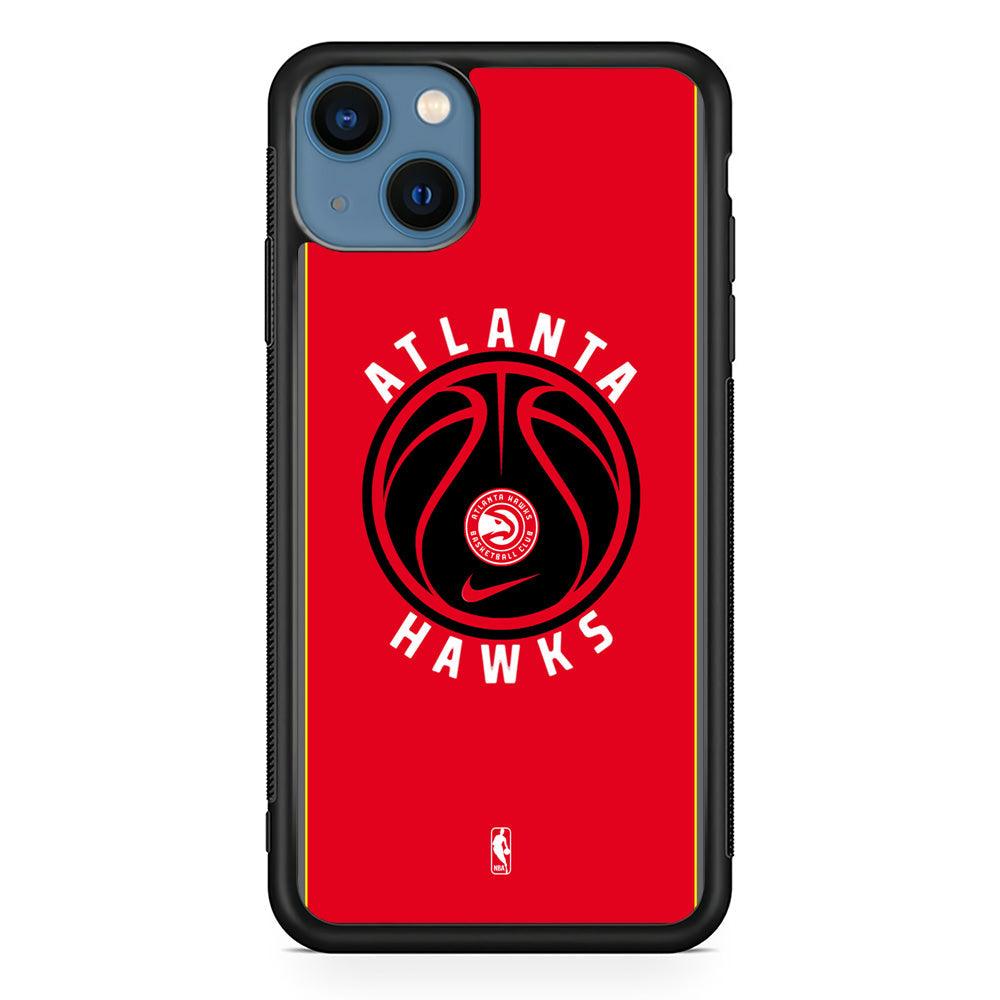 NBA Atlanta Hawks Simplicity iPhone 13 Case-Rubber Black (2D Case)-Oxvistore