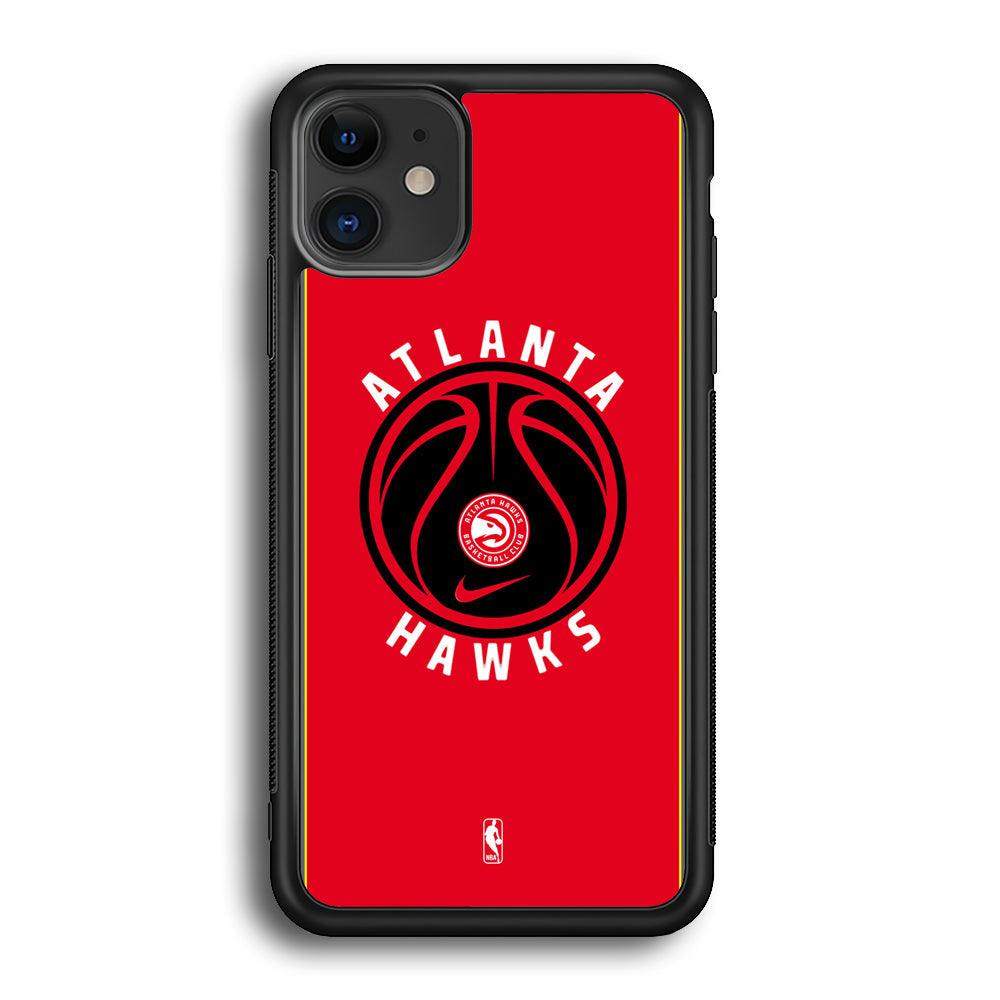 NBA Atlanta Hawks Simplicity iPhone 11 Case-Rubber Black (2D Case)-Oxvistore