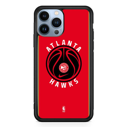 NBA Atlanta Hawks Simplicity iPhone 13 Pro Case-Rubber Black (2D Case)-Oxvistore