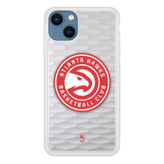 NBA Atlanta Hawks White Texture iPhone 15 Plus Case-Oxvistore