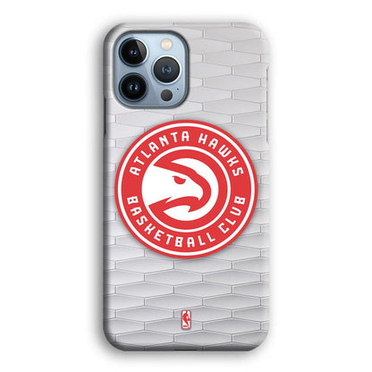 NBA Atlanta Hawks White Texture iPhone 15 Pro Case-Oxvistore