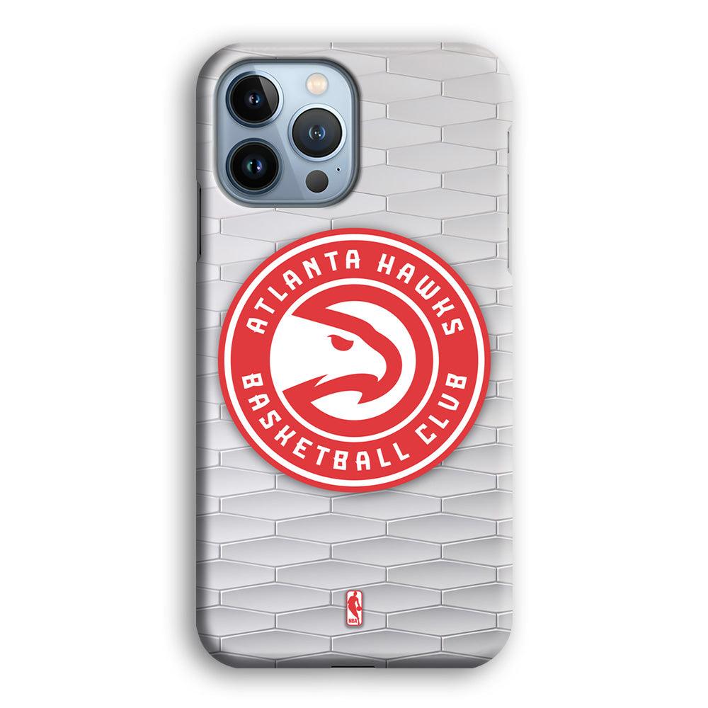 NBA Atlanta Hawks White Texture iPhone 15 Pro Max Case-Oxvistore