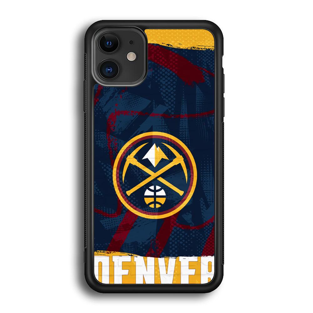 NBA Denver Nuggets Art of Legacy iPhone 12 Case-Rubber Black (2D Case)-Oxvistore