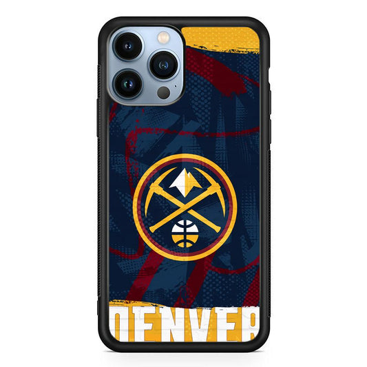 NBA Denver Nuggets Art of Legacy iPhone 13 Pro Case-Rubber White (2D Case)-Oxvistore