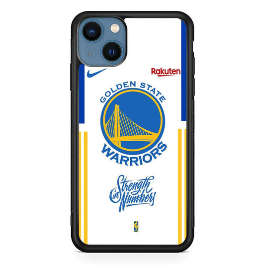 NBA Golden State Warriors Strength in Numbers iPhone 14 Plus Case-Rubber White (2D Case)-Oxvistore