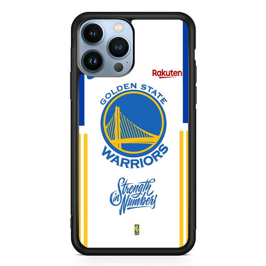 NBA Golden State Warriors Strength in Numbers iPhone 14 Pro Max Case-Rubber White (2D Case)-Oxvistore