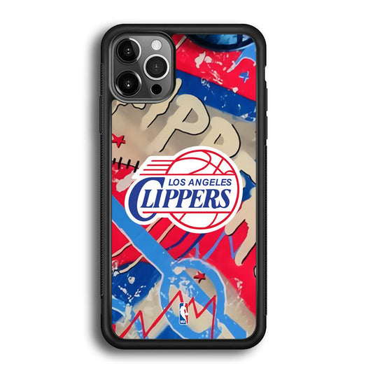 NBA Los Angeles Clippers Street Arts iPhone 12 Pro Max Case-Rubber White (2D Case)-Oxvistore