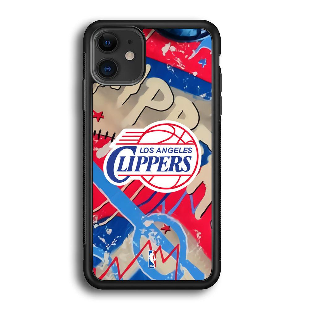NBA Los Angeles Clippers Street Arts iPhone 11 Case-Rubber White (2D Case)-Oxvistore