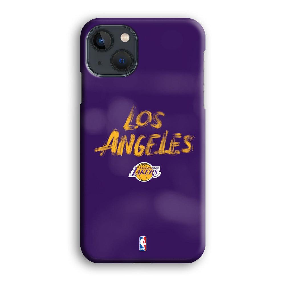 NBA Los Angeles Lakers Brush Strokes iPhone 15 Plus Case-Oxvistore