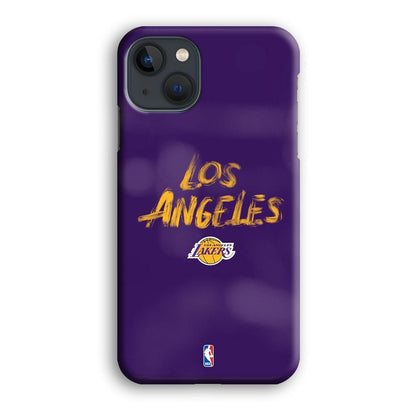 NBA Los Angeles Lakers Brush Strokes iPhone 15 Plus Case-Oxvistore