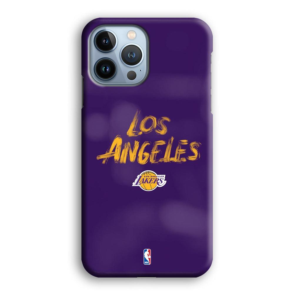 NBA Los Angeles Lakers Brush Strokes iPhone 15 Pro Max Case-Oxvistore