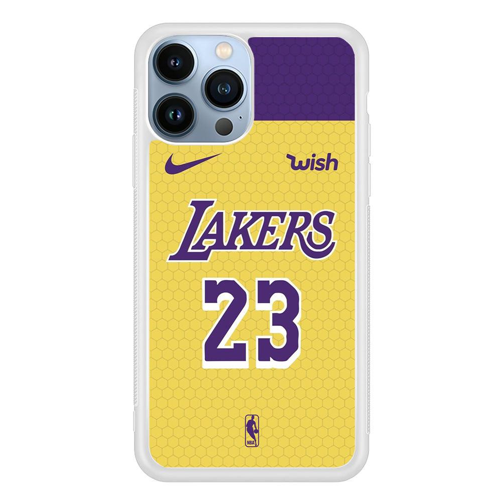 NBA Los Angeles Lakers Lebron Hexa Jersey iPhone 15 Pro Max Case-Oxvistore