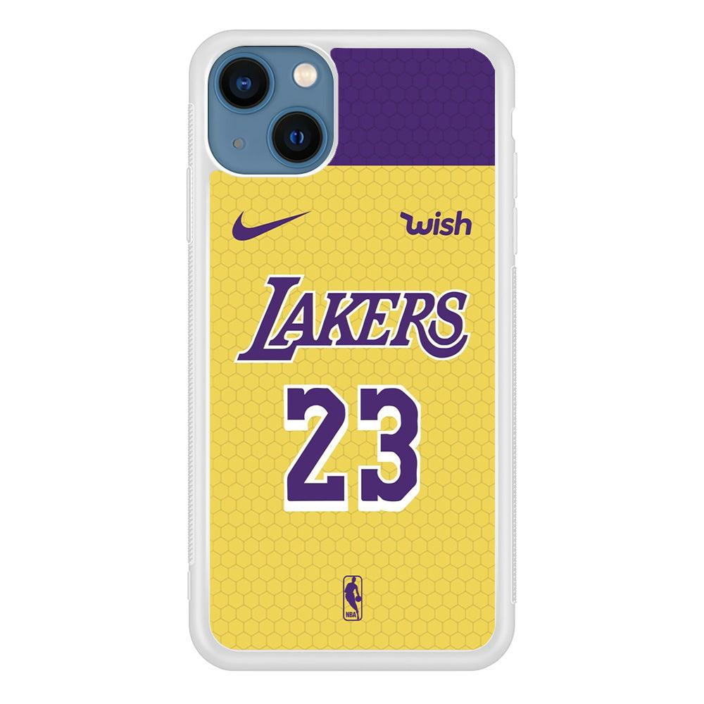 NBA Los Angeles Lakers Lebron Hexa Jersey iPhone 15 Plus Case-Oxvistore