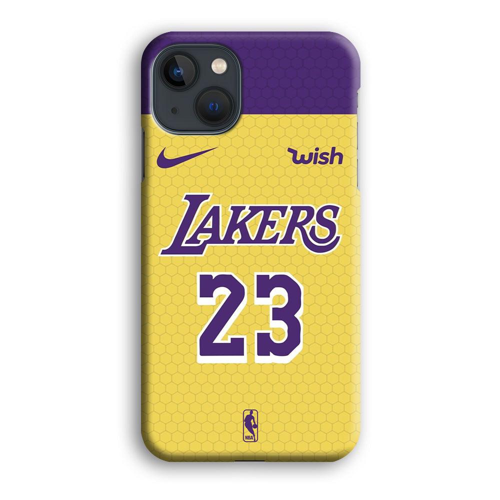 NBA Los Angeles Lakers Lebron Hexa Jersey iPhone 15 Plus Case-Oxvistore