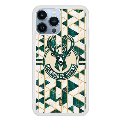 NBA Milwaukee Bucks Shapes of Marble iPhone 15 Pro Max Case-Oxvistore