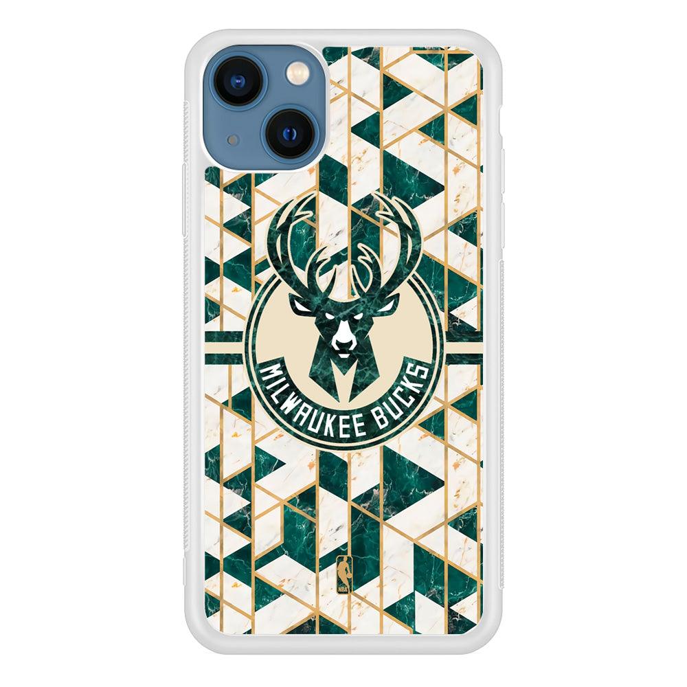 NBA Milwaukee Bucks Shapes of Marble iPhone 15 Plus Case-Oxvistore